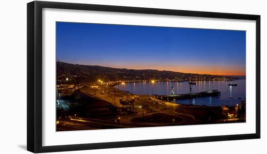 South America, Chile, Pacific Coast, Valparaiso, Harbour Bay, Evening Mood-Chris Seba-Framed Photographic Print