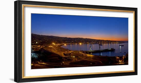 South America, Chile, Pacific Coast, Valparaiso, Harbour Bay, Evening Mood-Chris Seba-Framed Photographic Print