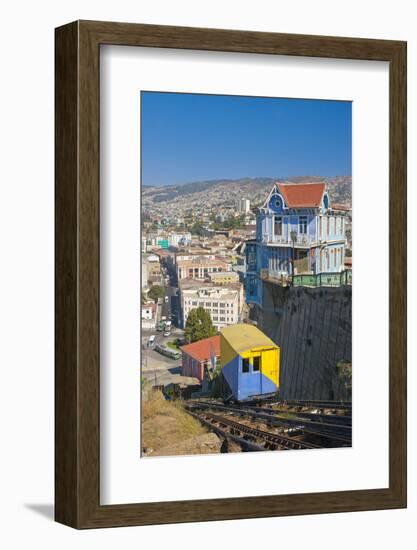 South America, Chile, Pacific Coast, Valparaiso, Harbour, Funicular Railway, Lookout-Chris Seba-Framed Photographic Print