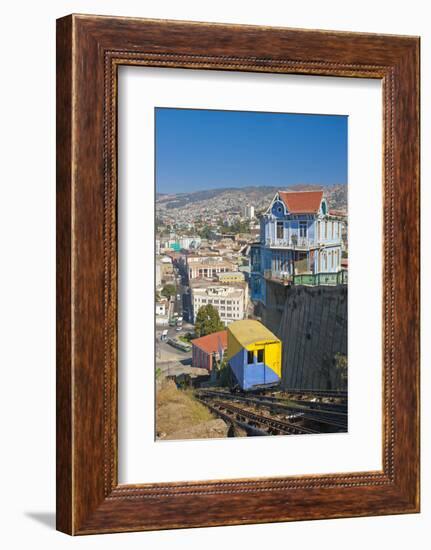 South America, Chile, Pacific Coast, Valparaiso, Harbour, Funicular Railway, Lookout-Chris Seba-Framed Photographic Print