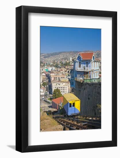 South America, Chile, Pacific Coast, Valparaiso, Harbour, Funicular Railway, Lookout-Chris Seba-Framed Photographic Print