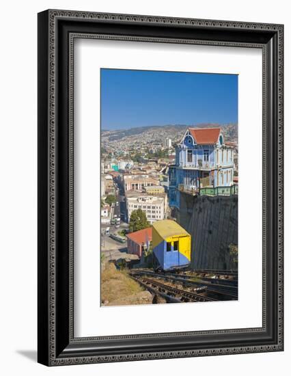 South America, Chile, Pacific Coast, Valparaiso, Harbour, Funicular Railway, Lookout-Chris Seba-Framed Photographic Print