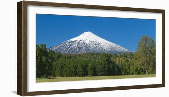 South America, Chile, Patagonia, Volcano Villarrica, Snowy Summit, Forest-Chris Seba-Framed Photographic Print