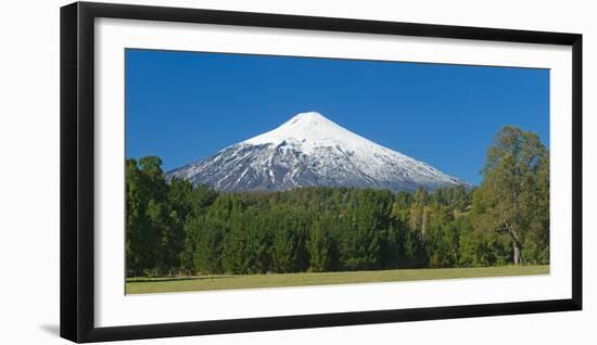 South America, Chile, Patagonia, Volcano Villarrica, Snowy Summit, Forest-Chris Seba-Framed Photographic Print