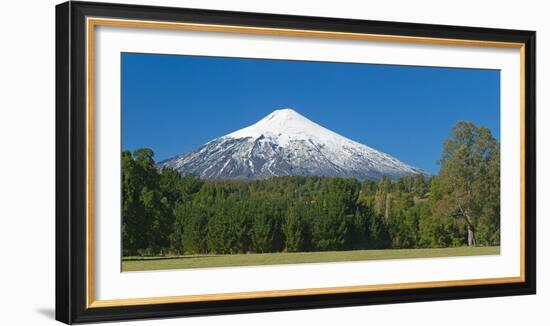 South America, Chile, Patagonia, Volcano Villarrica, Snowy Summit, Forest-Chris Seba-Framed Photographic Print