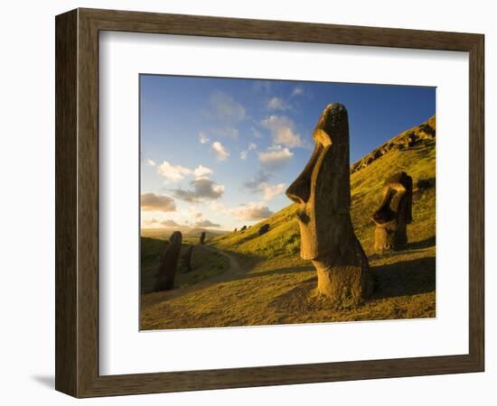 South America, Chile, Rapa Nui, Easter Island, Giant Monolithic Stone Maoi Statues at Rano Raraku-Gavin Hellier-Framed Photographic Print