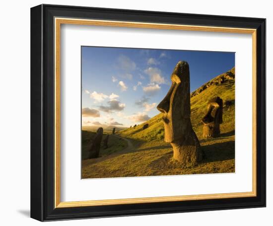 South America, Chile, Rapa Nui, Easter Island, Giant Monolithic Stone Maoi Statues at Rano Raraku-Gavin Hellier-Framed Photographic Print