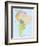 South America-Highly Detailed Map-ekler-Framed Art Print