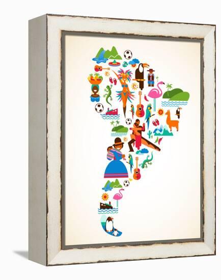 South America Love-Marish-Framed Stretched Canvas