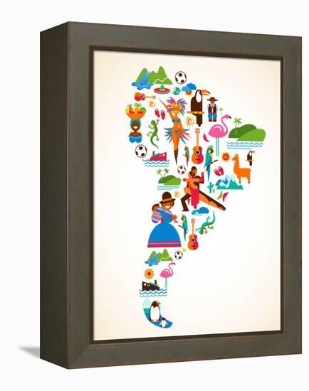 South America Love-Marish-Framed Stretched Canvas