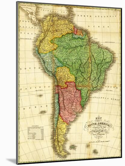 South America - Panoramic Map-Lantern Press-Mounted Art Print