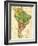 South America - Panoramic Map-Lantern Press-Framed Art Print