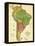 South America - Panoramic Map-Lantern Press-Framed Stretched Canvas