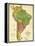 South America - Panoramic Map-Lantern Press-Framed Stretched Canvas