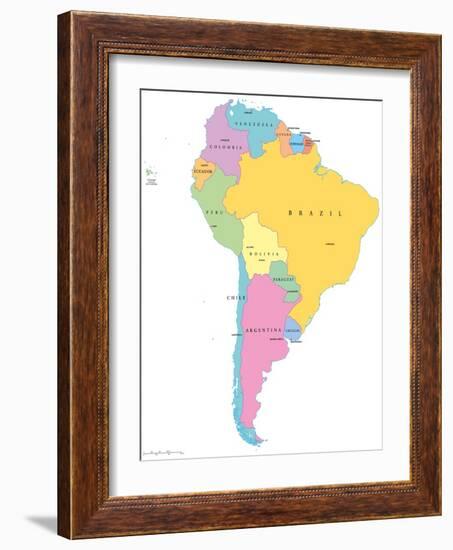 South America Single States Map-Peter Hermes Furian-Framed Art Print