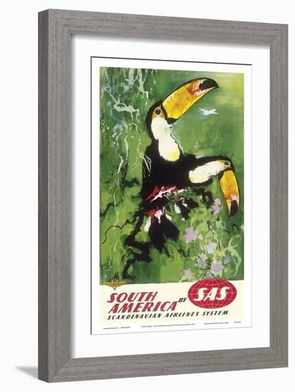 South America - Tocu Toucans - SAS Scandinavian Airlines System-Otto Nielsen-Framed Art Print