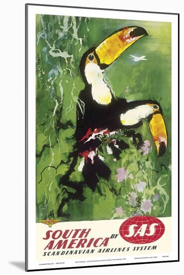 South America - Tocu Toucans - SAS Scandinavian Airlines System-Otto Nielsen-Mounted Art Print