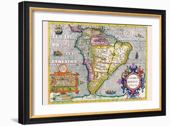 South America-Jodocus Hondius-Framed Art Print