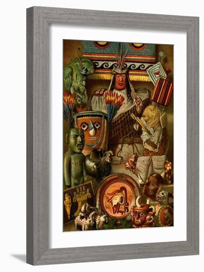 South American Indian Antiquities-F.W. Kuhnert-Framed Art Print