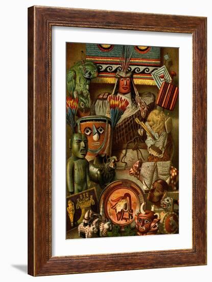 South American Indian Antiquities-F.W. Kuhnert-Framed Art Print