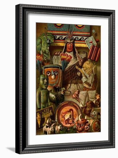 South American Indian Antiquities-F.W. Kuhnert-Framed Art Print