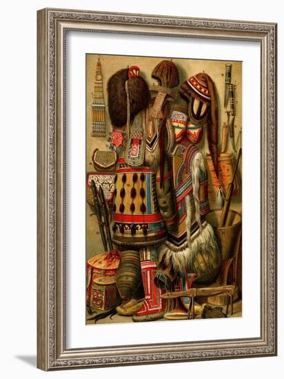 South American Indian Ornaments-F.W. Kuhnert-Framed Premium Giclee Print