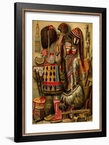 South American Indian Ornaments-F.W. Kuhnert-Framed Premium Giclee Print