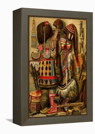 South American Indian Ornaments-F.W. Kuhnert-Framed Stretched Canvas
