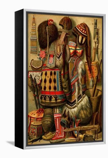 South American Indian Ornaments-F.W. Kuhnert-Framed Stretched Canvas