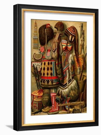 South American Indian Ornaments-F.W. Kuhnert-Framed Art Print