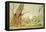 South American Indians Hunting Monkeys with Blowpipes-null-Framed Premier Image Canvas