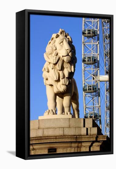South Bank Lion, London-Peter Thompson-Framed Premier Image Canvas
