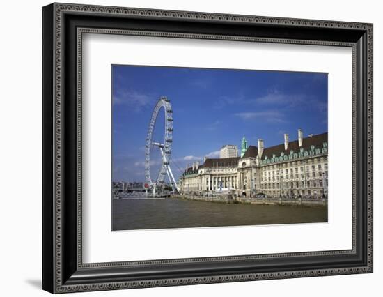 South Bank, London Eye, County Hall Along the Thames River, London, England-Marilyn Parver-Framed Photographic Print