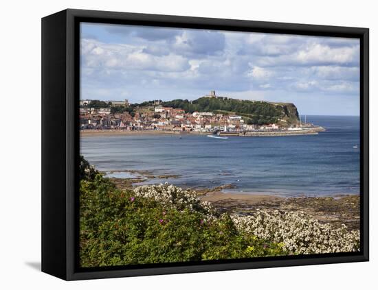 South Bay and Castle Hill from South Cliff Gardens, Scarborough, North Yorkshire, England, UK-Mark Sunderland-Framed Premier Image Canvas