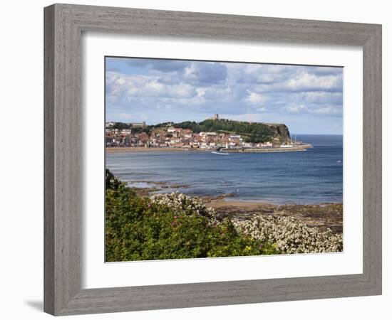 South Bay and Castle Hill from South Cliff Gardens, Scarborough, North Yorkshire, England, UK-Mark Sunderland-Framed Photographic Print