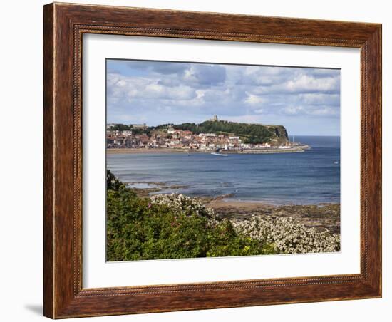 South Bay and Castle Hill from South Cliff Gardens, Scarborough, North Yorkshire, England, UK-Mark Sunderland-Framed Photographic Print