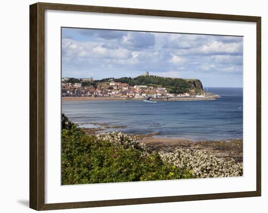 South Bay and Castle Hill from South Cliff Gardens, Scarborough, North Yorkshire, England, UK-Mark Sunderland-Framed Photographic Print