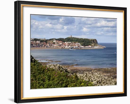 South Bay and Castle Hill from South Cliff Gardens, Scarborough, North Yorkshire, England, UK-Mark Sunderland-Framed Photographic Print