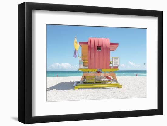 South Beach Lifeguard Chair 13th Street-Richard Silver-Framed Photographic Print