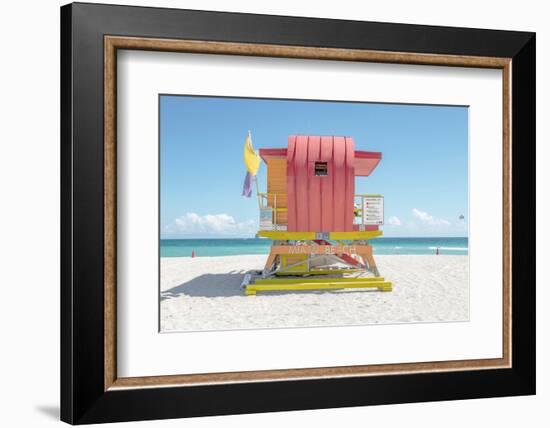 South Beach Lifeguard Chair 13th Street-Richard Silver-Framed Photographic Print