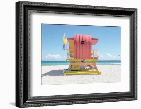 South Beach Lifeguard Chair 13th Street-Richard Silver-Framed Photographic Print