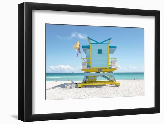 South Beach Lifeguard Chair 14th Street-Richard Silver-Framed Photographic Print