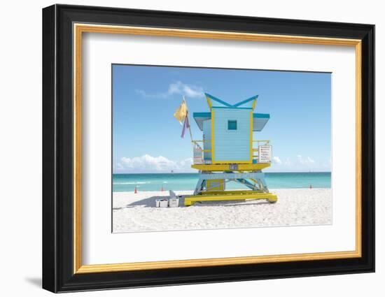 South Beach Lifeguard Chair 14th Street-Richard Silver-Framed Photographic Print