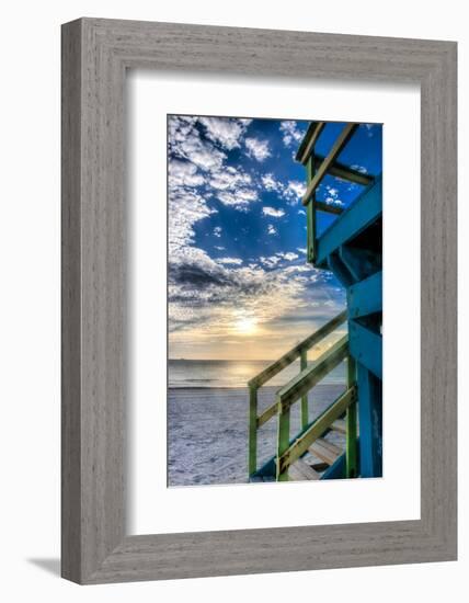 South Beach Miami: a Lifeguard Stand on South Beach During a Sunrise-Brad Beck-Framed Photographic Print