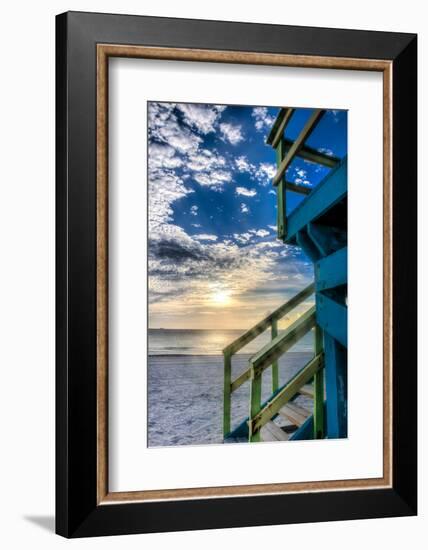 South Beach Miami: a Lifeguard Stand on South Beach During a Sunrise-Brad Beck-Framed Photographic Print