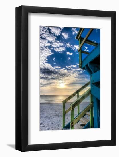 South Beach Miami: a Lifeguard Stand on South Beach During a Sunrise-Brad Beck-Framed Photographic Print