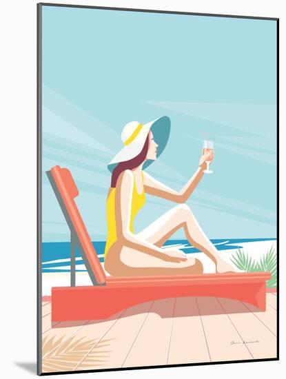 South Beach Sunbather I-Omar Escalante-Mounted Art Print