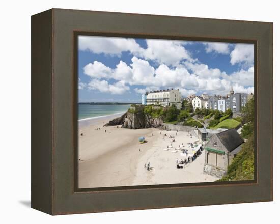 South Beach, Tenby, Pembrokeshire, Wales, United Kingdom, Europe-David Clapp-Framed Premier Image Canvas