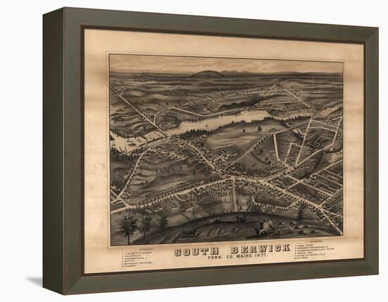 South Berwick, Maine - Panoramic Map-Lantern Press-Framed Stretched Canvas