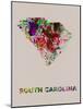 South Carolina Color Splatter Map-NaxArt-Mounted Art Print